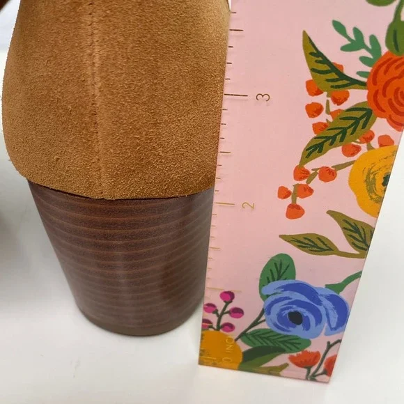 Michael Kors Avery Knee High Suede Leather Boots Stacked Heel Acorn Size 6-6.5 - Picture 9 of 14